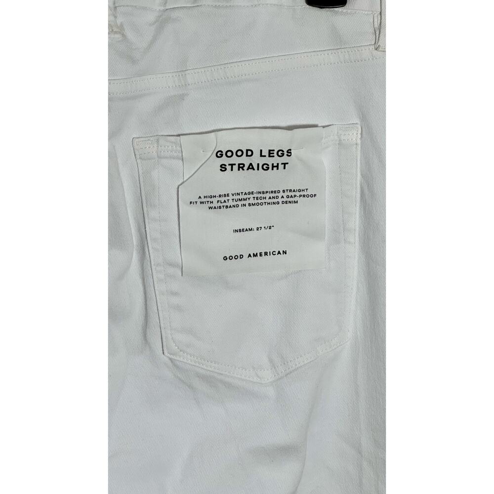 Good American Good Legs Straight White Denim Jeans — Women’s - Picture 5 of 5
